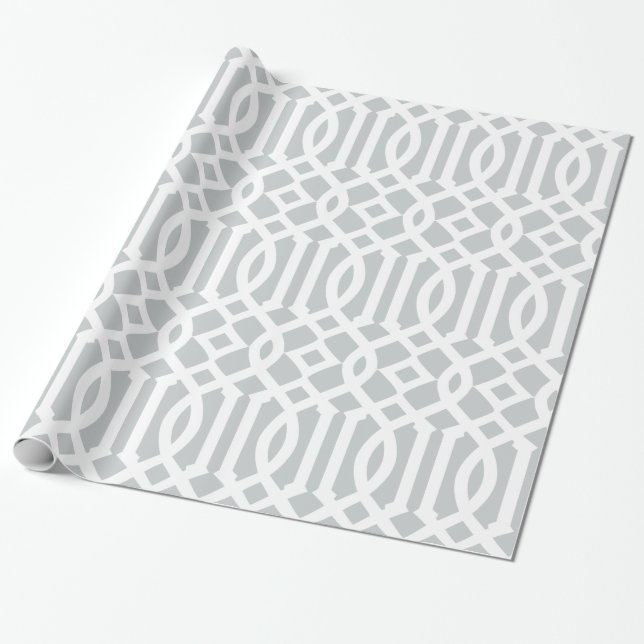 Gray Trellis | Gift Wrap (Unrolled)