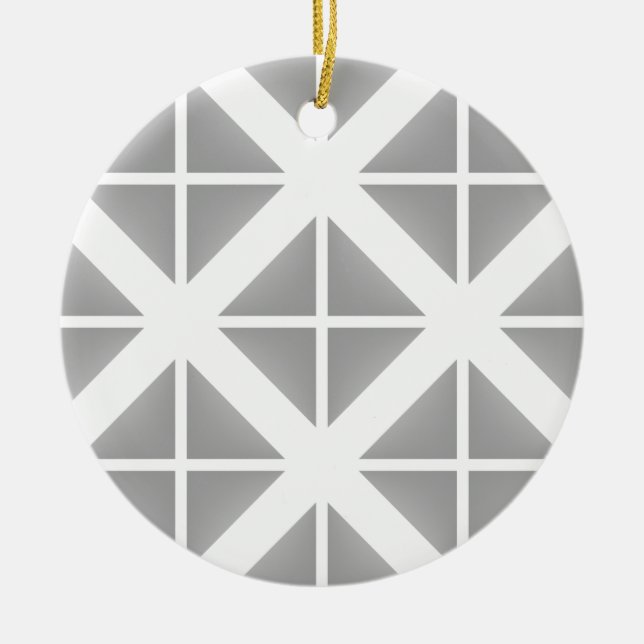 Gray Trendy Triangle Pattern Ceramic Ornament (Front)