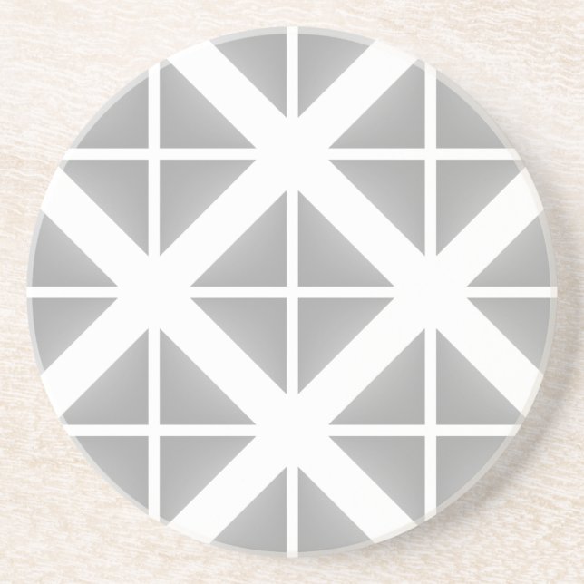 Gray Trendy Triangle Pattern Coaster (Front)