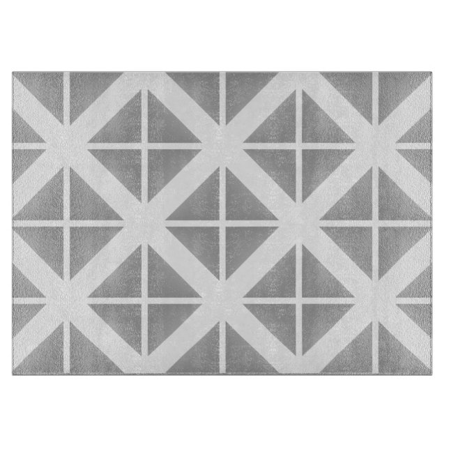 Gray Trendy Triangle Pattern Cutting Board (Front)