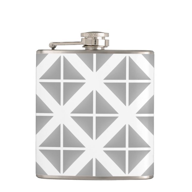 Gray Trendy Triangle Pattern Hip Flask (Front)