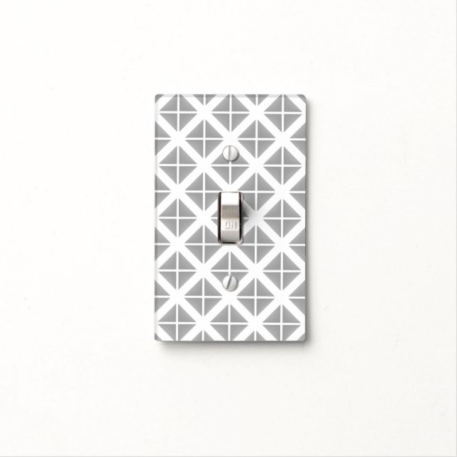 Gray Trendy Triangle Pattern Light Switch Cover (In Situ)