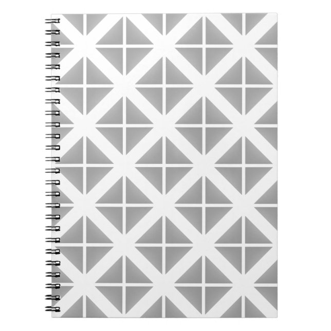 Gray Trendy Triangle Pattern Notebook (Front)