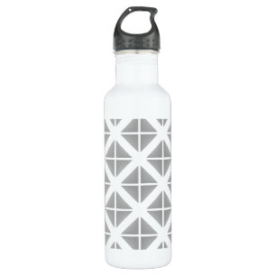 Gray Trendy Triangle Pattern Stainless Steel Water Bottle