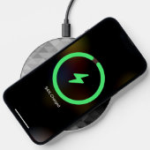 Gray triangle geometric squares ombre Monogram Wireless Charger (Phone)