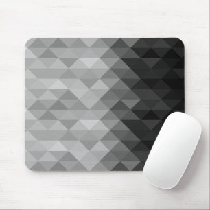 Gray triangle geometric squares ombre pattern mouse pad