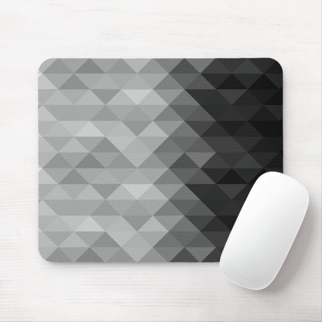 Gray triangle geometric squares ombre pattern mouse pad (With Mouse)