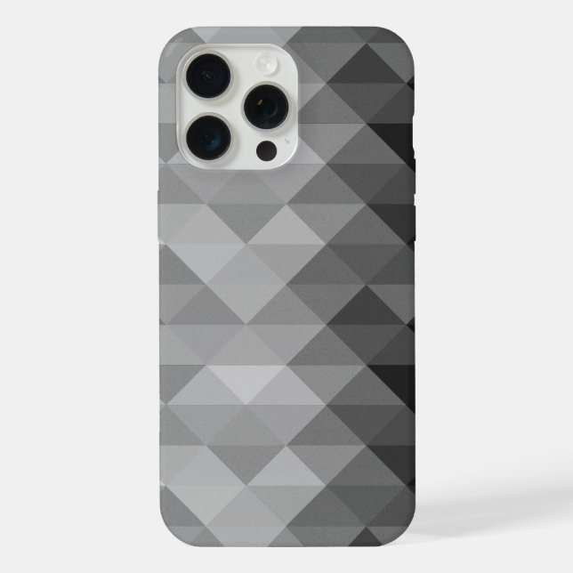 Gray triangle geometric squares pattern iphone case (Back)