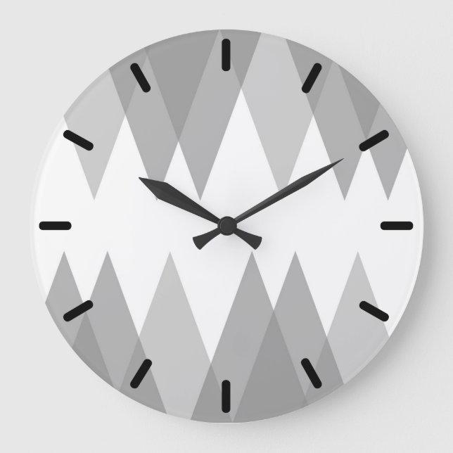 Gray triangles large clock (Front)