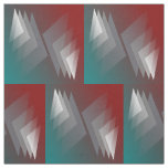 Gray triangles on teal burgundy fabric