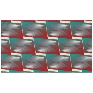 Gray triangles on teal burgundy tablecloth