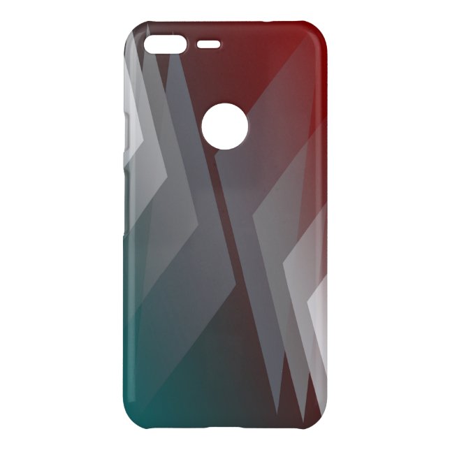 Gray triangles on teal burgundy uncommon google pixel XL case (Back)