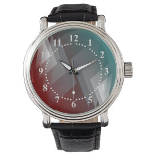 Gray triangles on teal burgundy watch