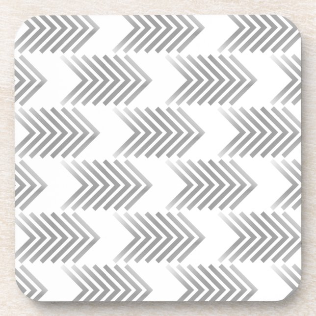 Gray Tribal Arrow Pattern Beverage Coaster (Front)