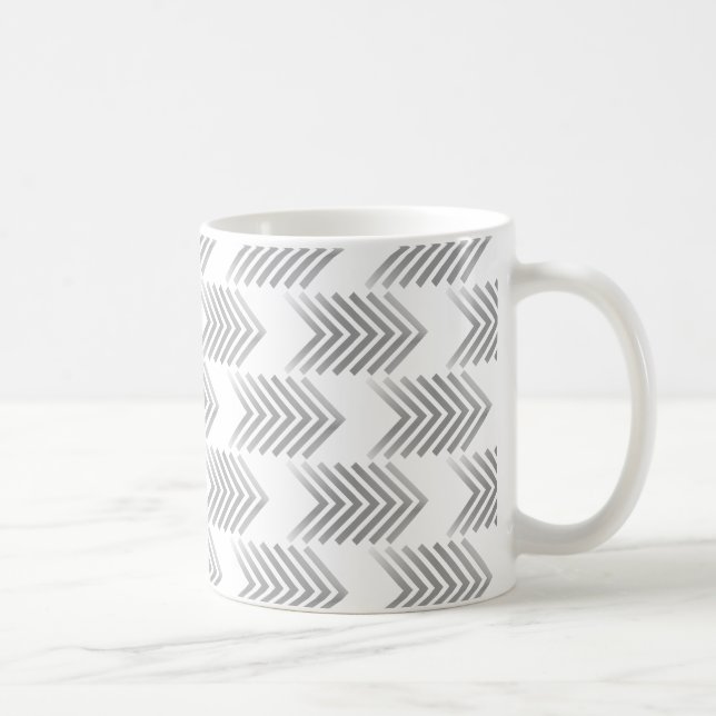 Gray Tribal Arrow Pattern Coffee Mug (Right)
