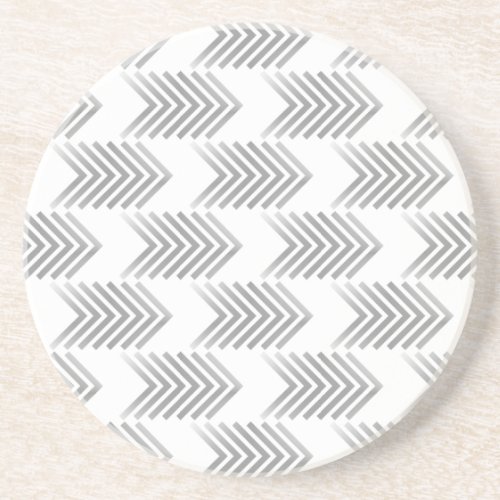 Gray Tribal Arrow Pattern Drink Coaster