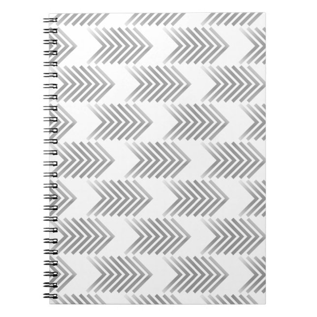 Gray Tribal Arrow Pattern Notebook (Front)