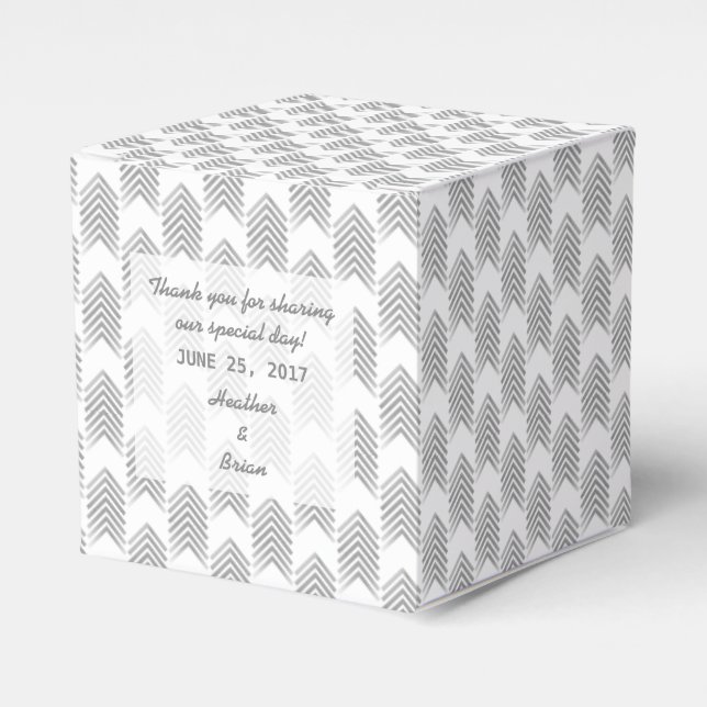 Gray Tribal Arrows Favor Boxes (Front Side)