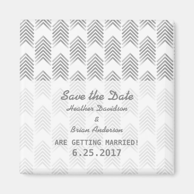 Gray Tribal Arrows Save the Date Magnet (Front)