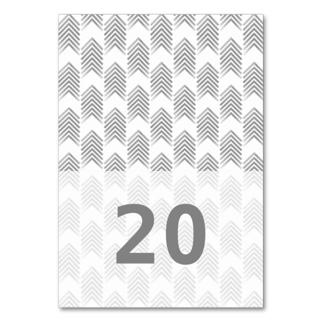 Gray Tribal Arrows Table Card (Front)