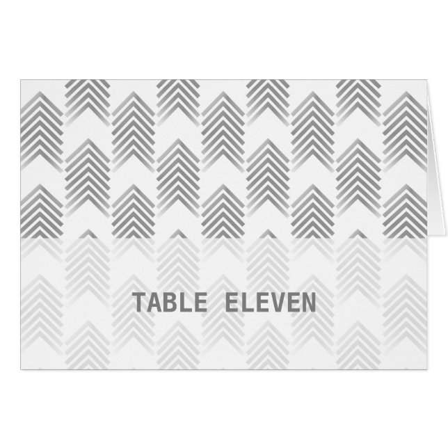 Gray Tribal Arrows Table Number Card (Front Horizontal)