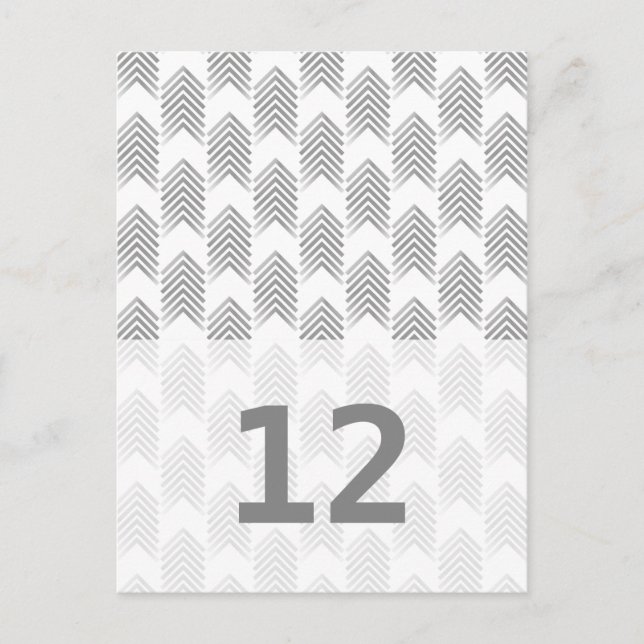 Gray Tribal Arrows Table Number Postcard (Front)