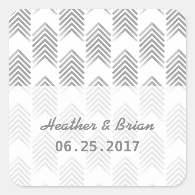 Gray Tribal Arrows Wedding Stickers (Front)