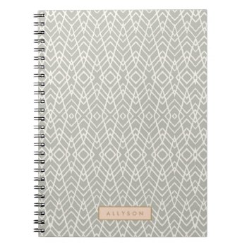 Gray Tribal Office School  Notebook by Lovewhatwedo at Zazzle