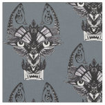 Gray tribal wolf fabric