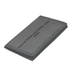 Gray trifold nylon wallet