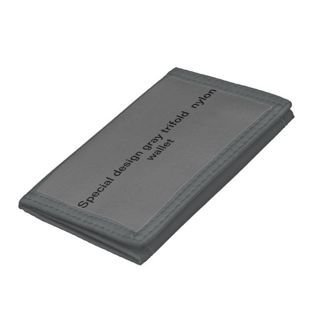 Gray trifold nylon wallet (Bottom)