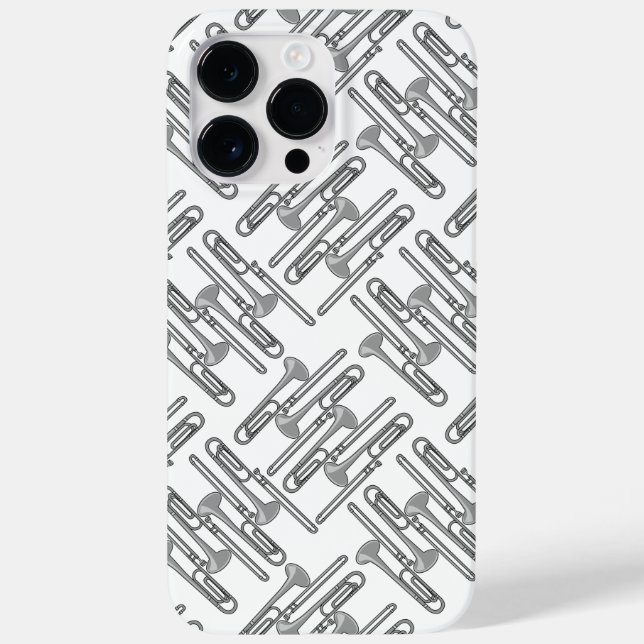 Gray Trombone Crosshatch White Pattern Case-Mate iPhone Case (Back)