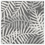 Gray Tropical Leaves Palm Tree Fern Leaf Pattern Fabric