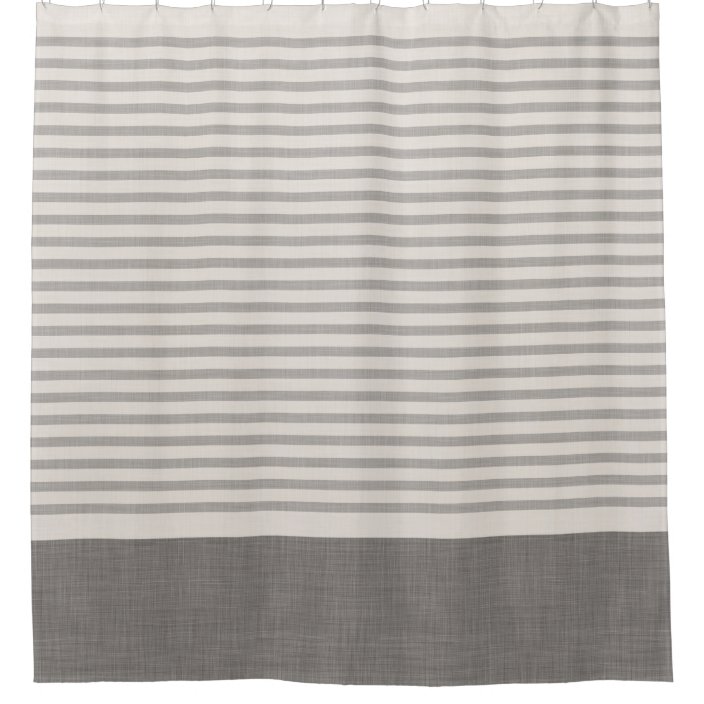Gray Turkish Stripes Farmhouse Bathroom Decor Shower Curtain