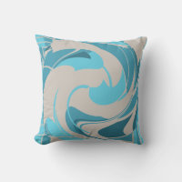Gray Turquoise Aqua MediterraneanAbstract Flower