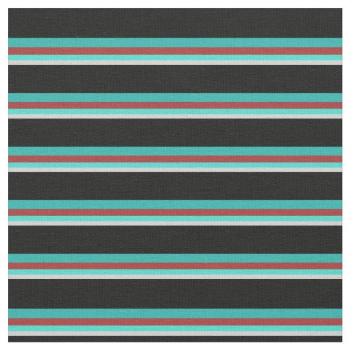 Gray, Turquoise, Brown, Light Sea Green & Black Fabric