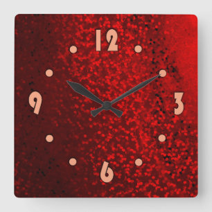 Gray turquoise plaid square clock