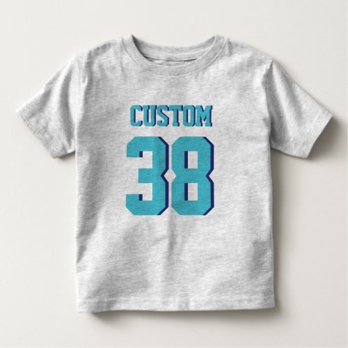 Gray  Turquoise Toddler  Sports Jersey Design Toddler T_shirt