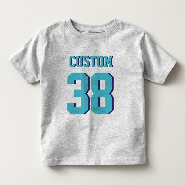 Gray & Turquoise Toddler | Sports Jersey Design Toddler T-shirt (Front)