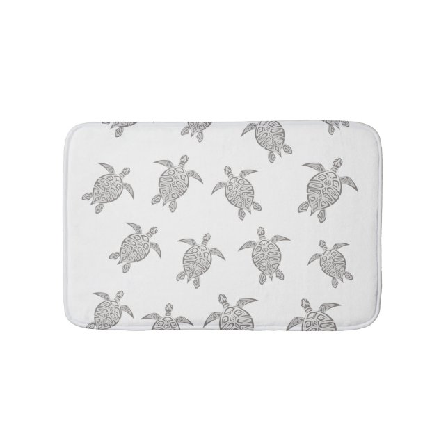Gray Turtles Pattern Bath Mat (Front)