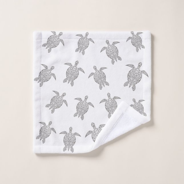 Gray Turtles Pattern Wash Cloth (Wash Cloth)