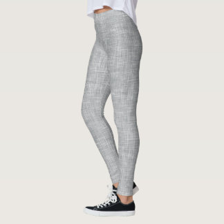Gray Tweed Linen Pattern  Leggings