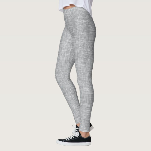 Gray Tweed Linen Pattern  Leggings (Left)