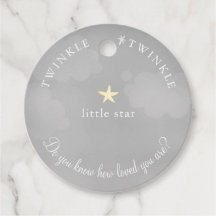 Gray Twinkle Little Star Baby Shower Birthday