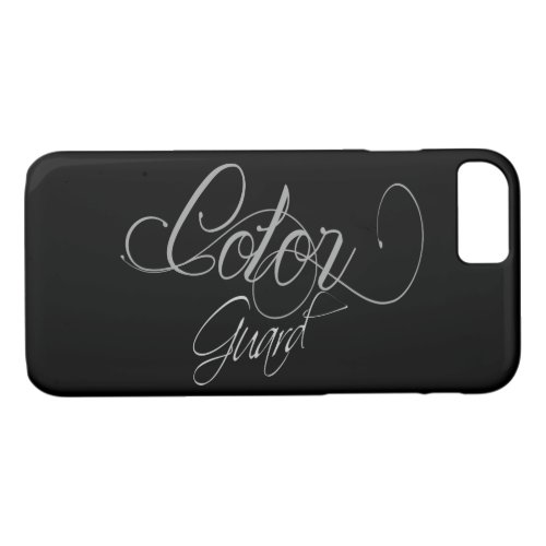 Gray Typography On Black Color Guard Design iPhone 87 Case