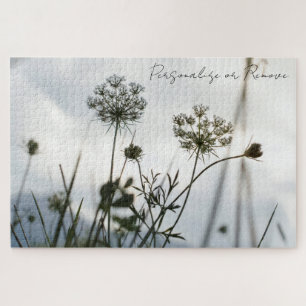 Gray Umbels Flowers Outline Floral Art Photography Jigsaw Puzzle