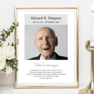 Gray Until We Meet Again Memorial Poem With Photo Poster