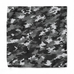Gray Urban Camo Camouflage Monogram Cool Dark Bandana