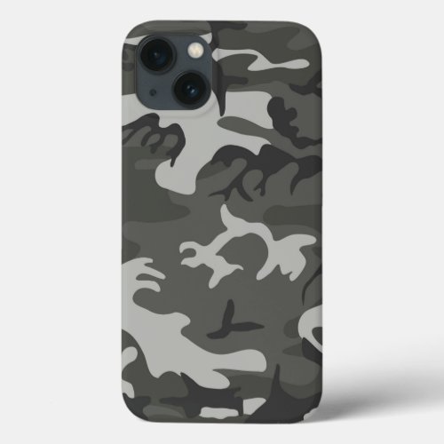 Gray Urban Camouflage Pattern iPhone 13 Case