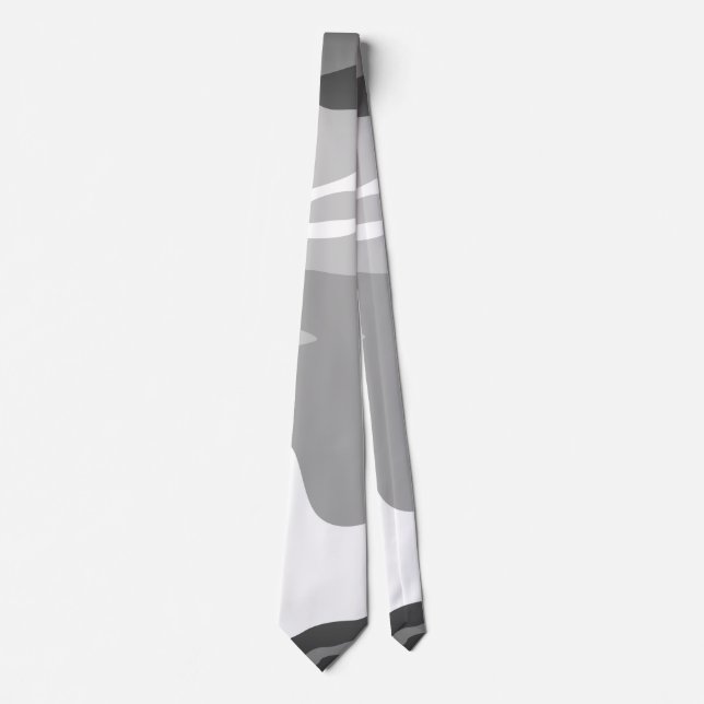 Gray Urban Military Camouflage Pattern Neck Tie (Front)